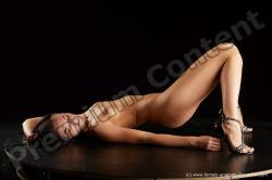 Nude Woman White Laying poses - ALL Slim long black Standard Photoshoot Pinup